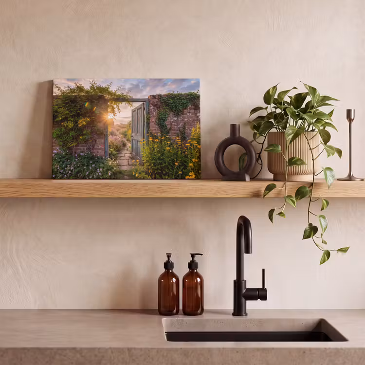 Canvas schilderij - Deur - Tuin - Natuur — 4