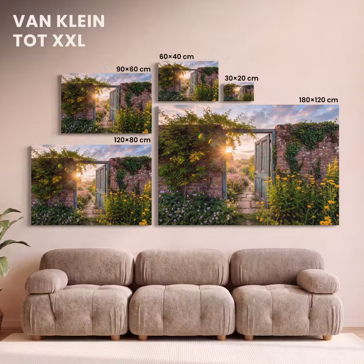 Canvas schilderij - Deur - Tuin - Natuur — 8