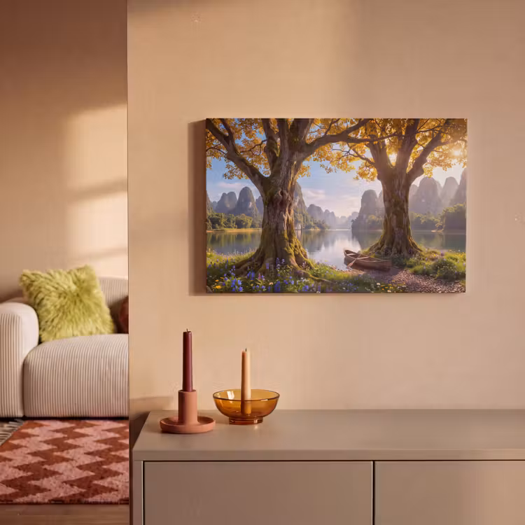 Canvas schilderij - Natuur - Meer - Bergen — 2