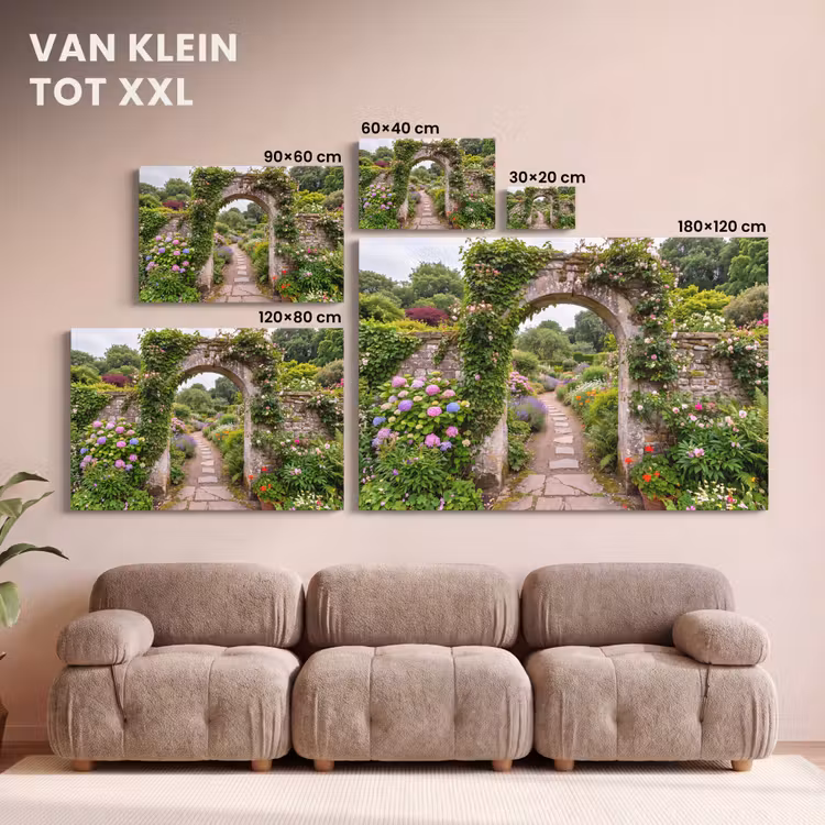 Canvas schilderij - Tuin - Bloemen - Pad — 8