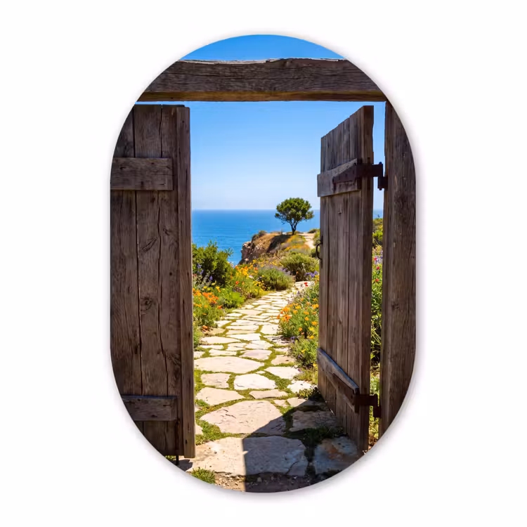 Muurovaal - Glas - Poort - Pad - Zee — 1