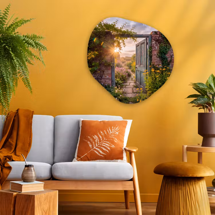 Organisch schilderij - Glas - Deur - Tuin - Natuur — 3
