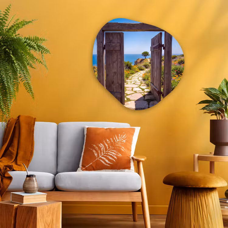 Organisch schilderij - Glas - Poort - Pad - Zee — 3