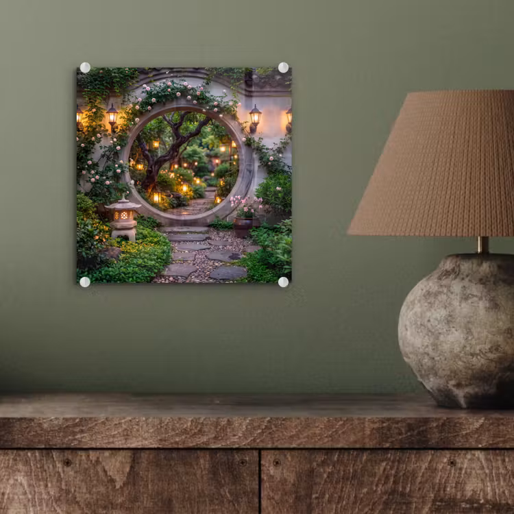 Glas schilderij - Poort - Tuin - Verlichting — 4