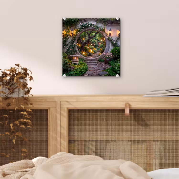 Glas schilderij - Poort - Tuin - Verlichting — 5