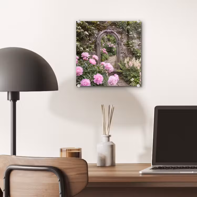 Glas schilderij - Spiegel - Tuin - Bloemen — 7