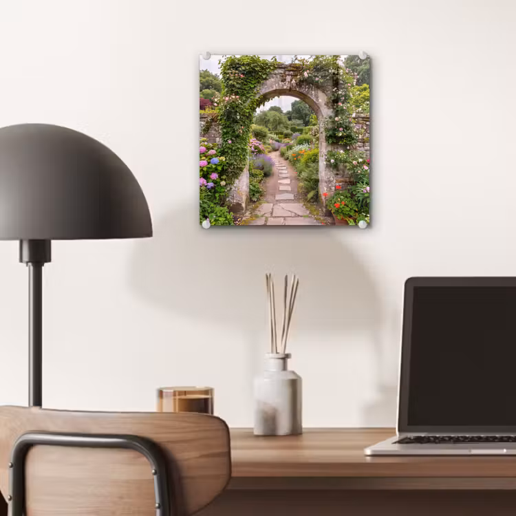 Glas schilderij - Tuin - Bloemen - Pad — 7