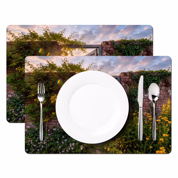 Placemat - 6 stuks - Deur - Tuin - Natuur — 2