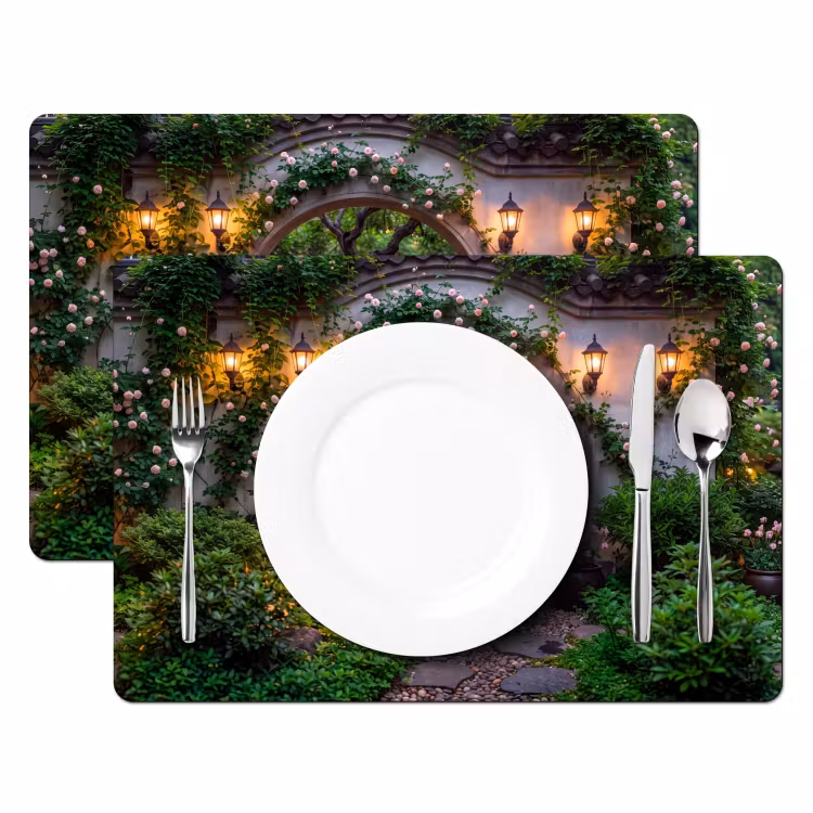 Placemat - 6 stuks - Poort - Tuin - Verlichting — 2
