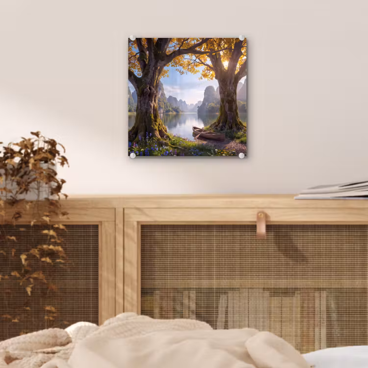 Glas schilderij - Natuur - Meer - Bergen — 5
