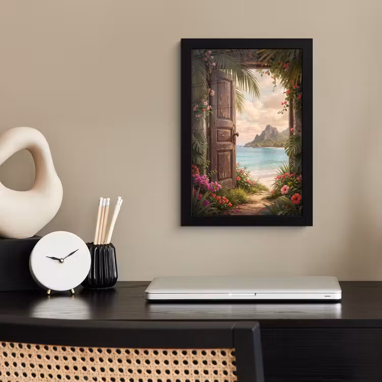 Poster met lijst - Deur - Strand - Natuur — 2