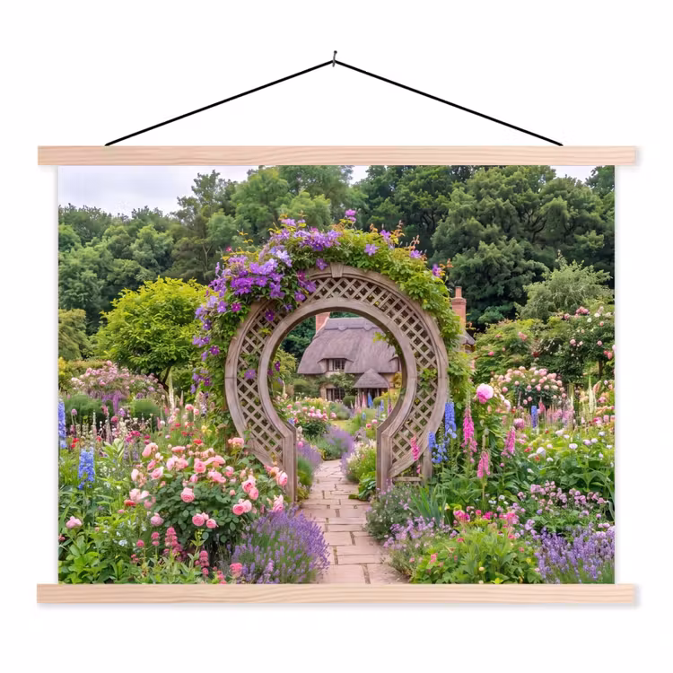 Schoolplaat - Tuin - Boog - Bloemen — 1