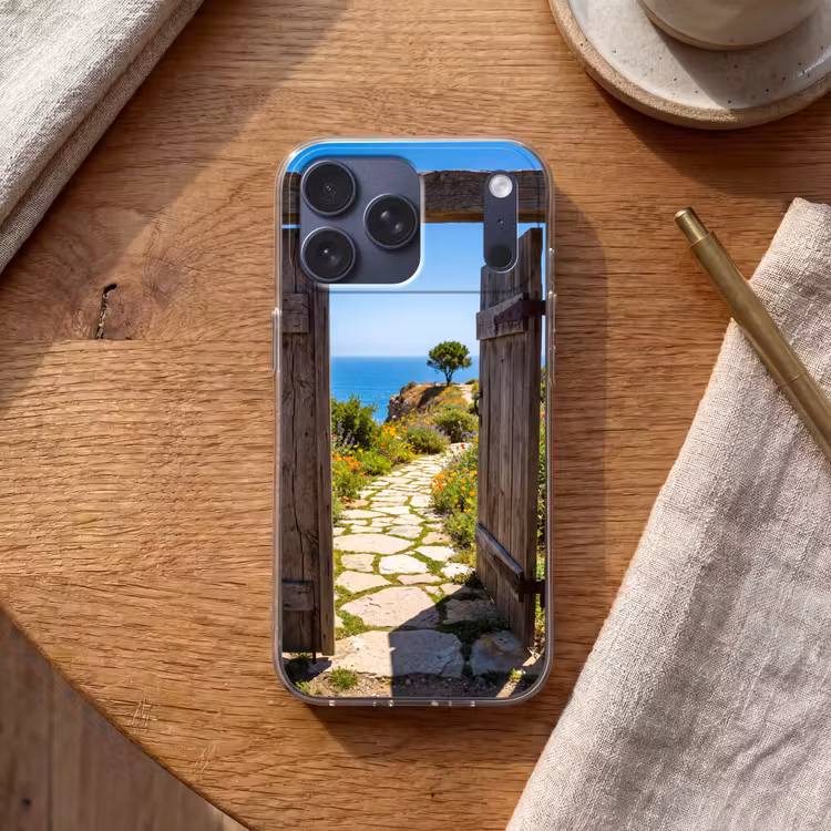 Telefoonhoesje Softcase - Poort - Pad - Zee — 2