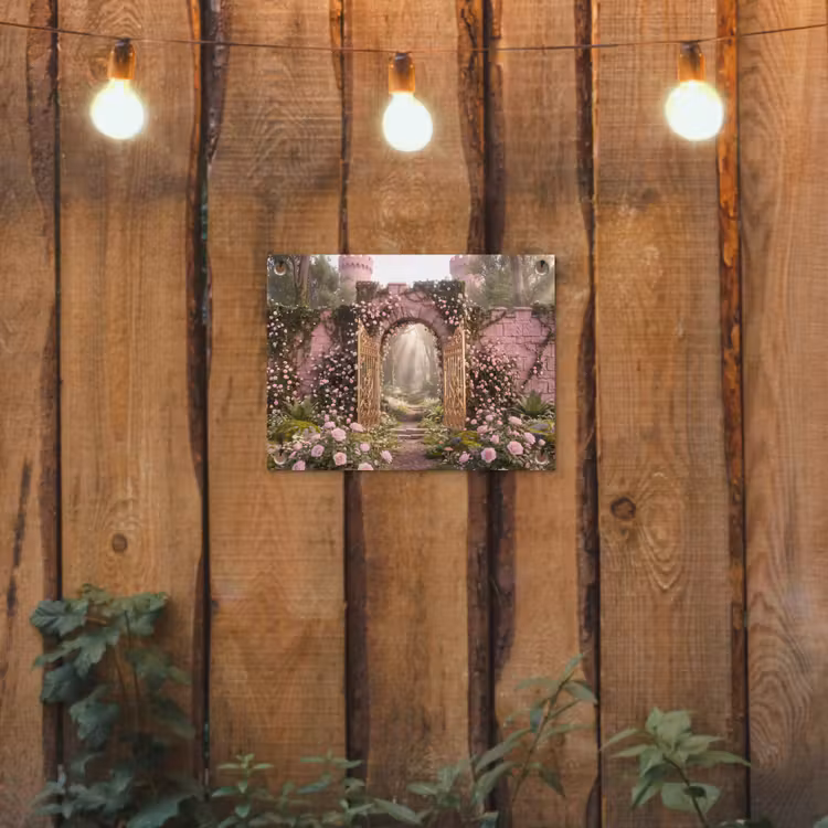 Tuinposter - Poort - Bloemen - Sprookje — 2