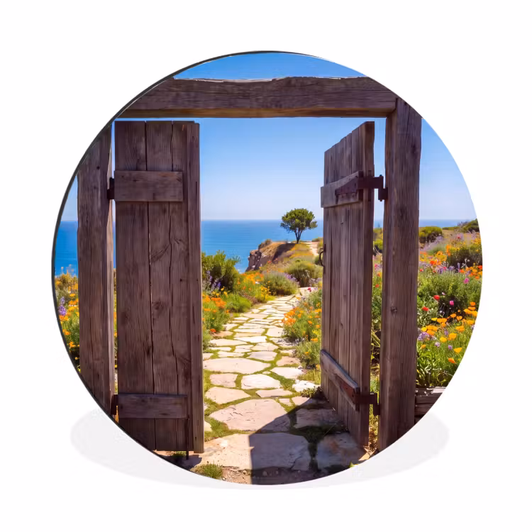 Wandcirkel - Aluminium - Poort - Pad - Zee — 1