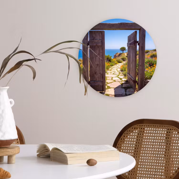 Wandcirkel - Glas - Poort - Pad - Zee — 4