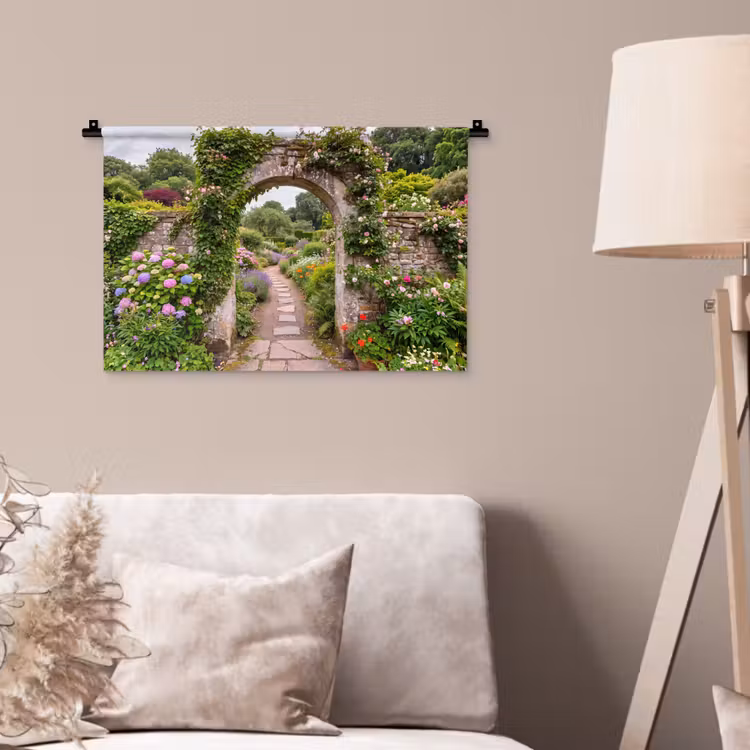 Wandkleed - Tuin - Bloemen - Pad — 2