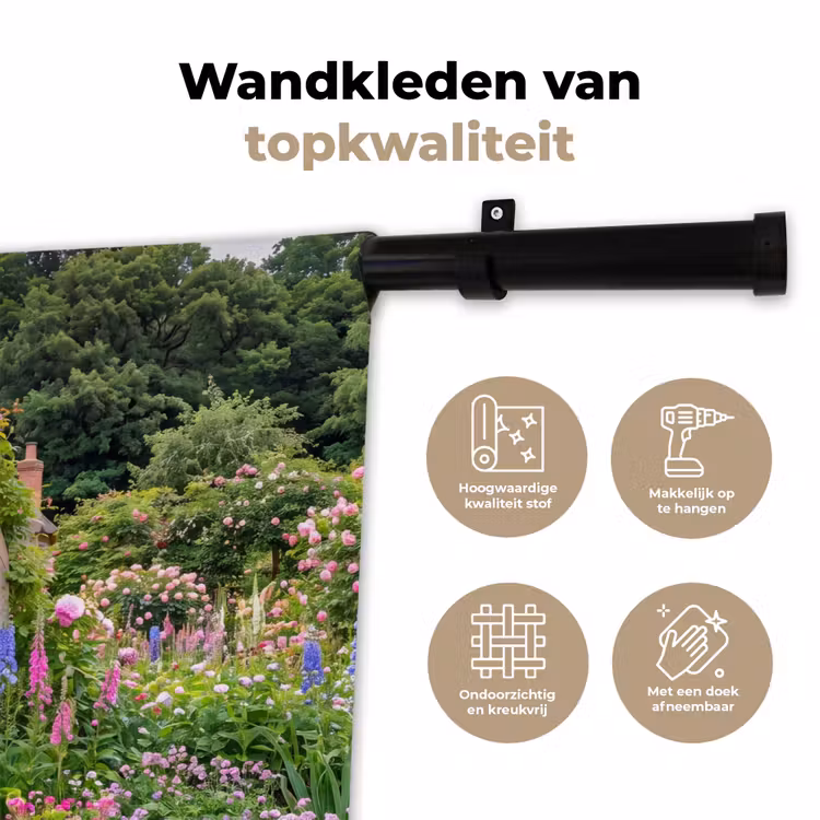 Wandkleed - Tuin - Boog - Bloemen — 3