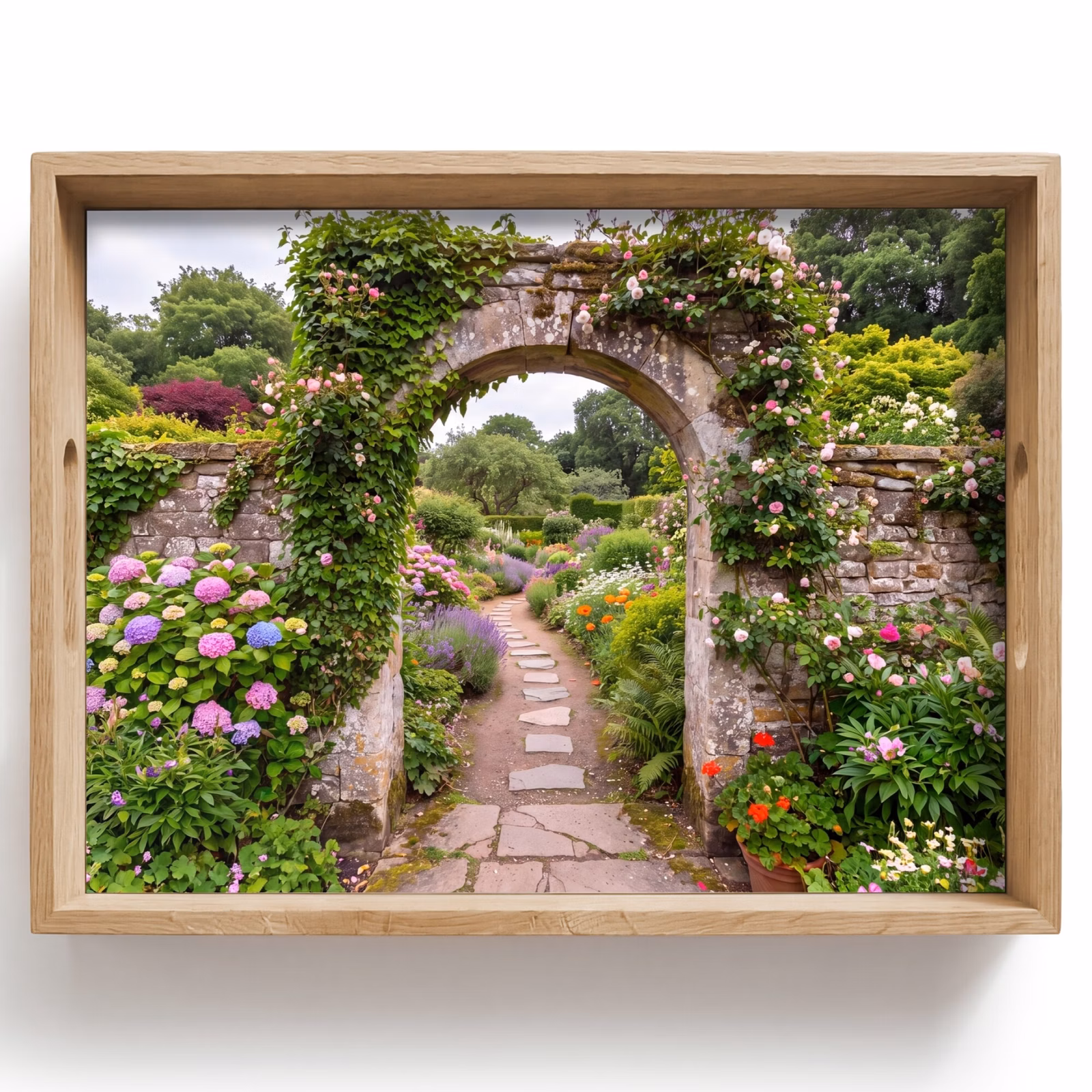 Dienblad - Tuin - Bloemen - Pad — 1