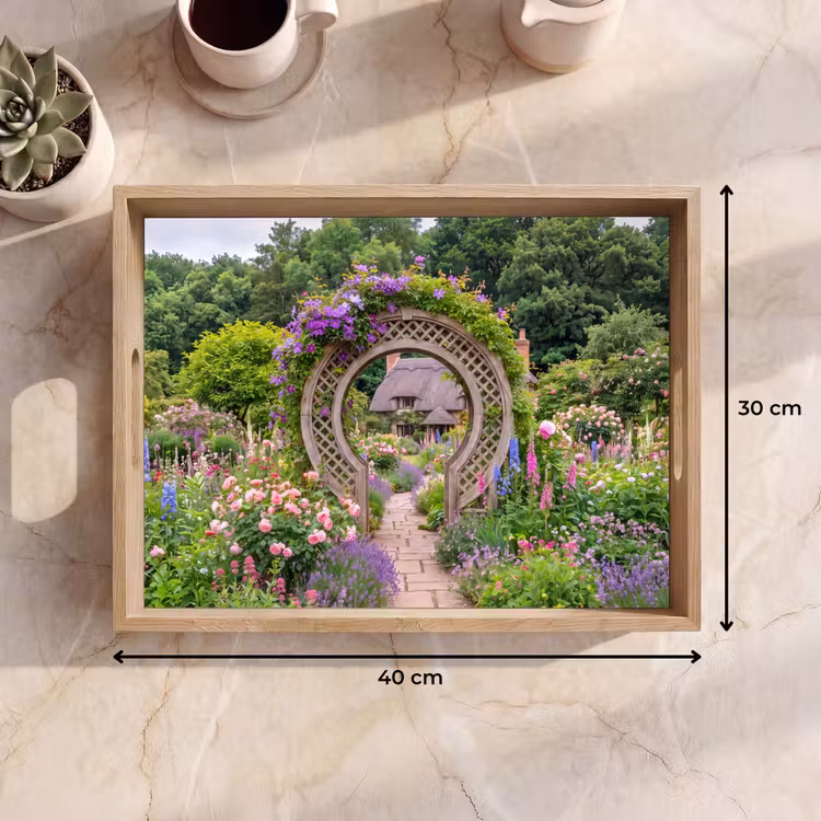 Dienblad - Tuin - Boog - Bloemen — 9
