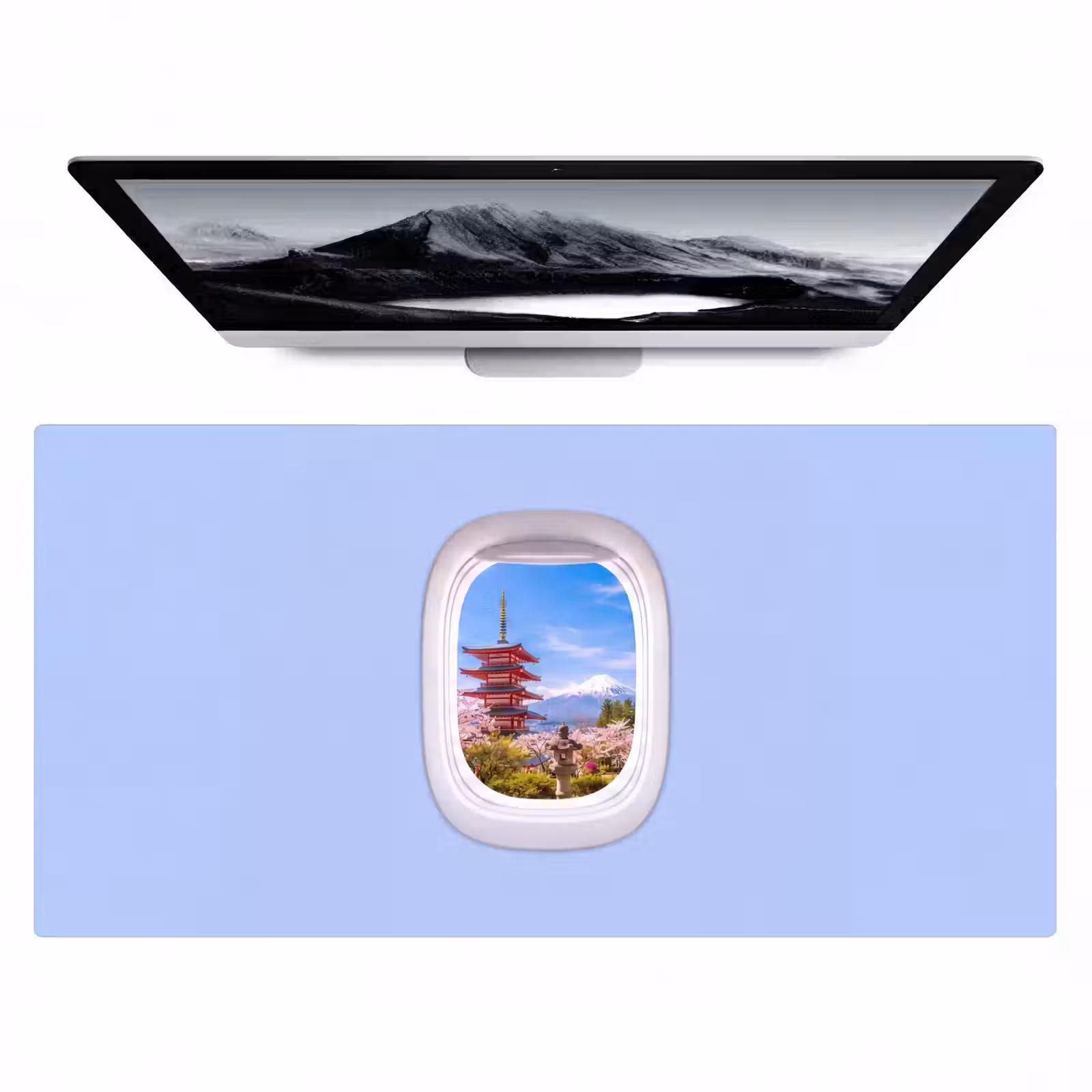 Bureau onderlegger - Pagode - Berg - Bloesems — 1