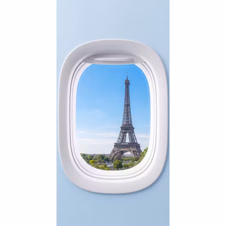 Behang - Eiffeltoren - Vliegtuigraam - Reizen — 2