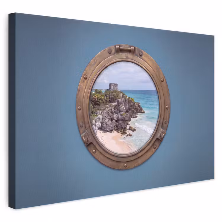 Canvas schilderij - Gebouw - Strand - Zee — 1