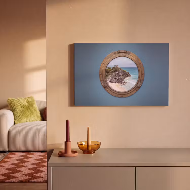 Canvas schilderij - Gebouw - Strand - Zee — 2