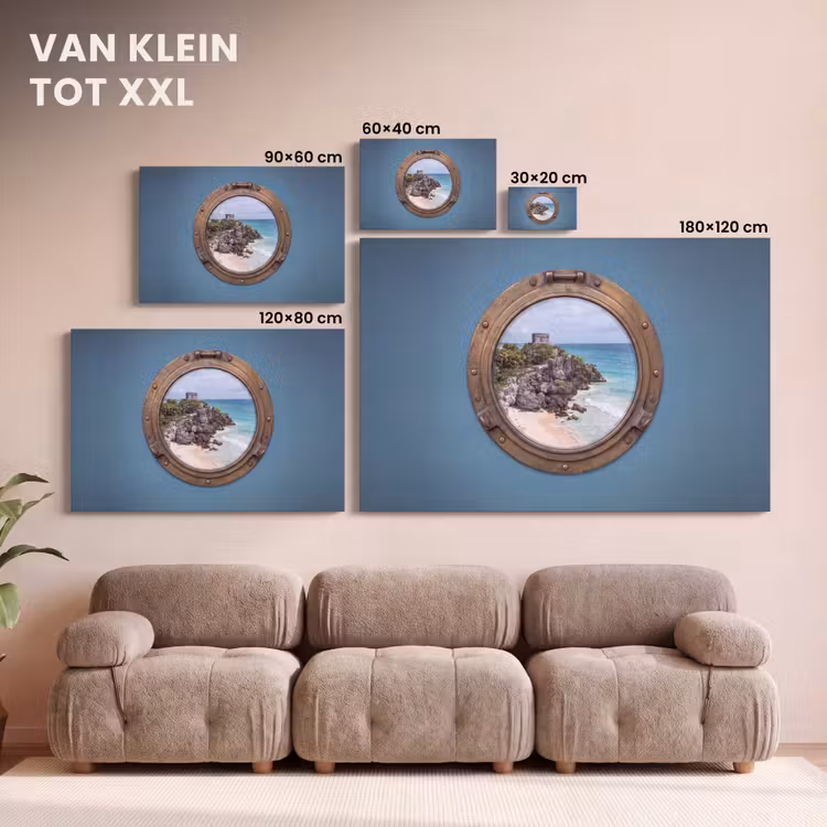 Canvas schilderij - Gebouw - Strand - Zee — 8