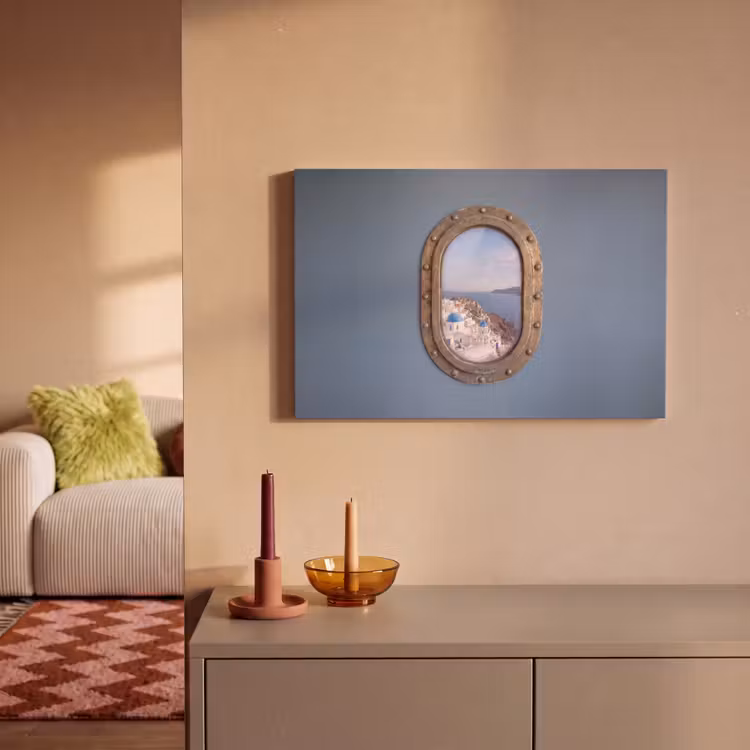 Canvas schilderij - Patrijspoort - Zee - Dorp — 2