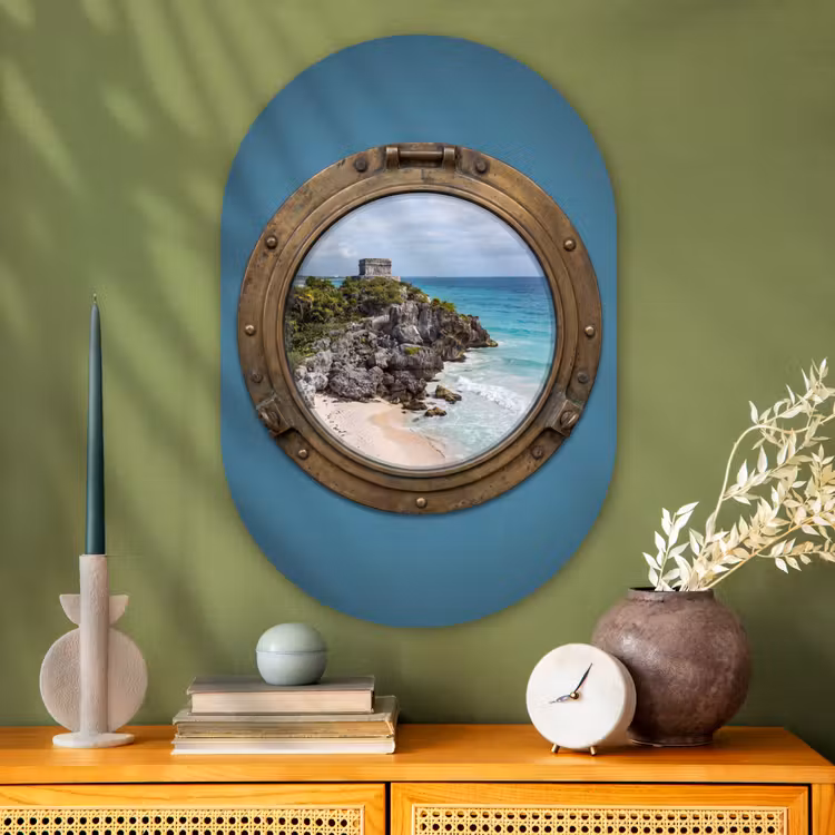 Muurovaal - Glas - Gebouw - Strand - Zee — 2