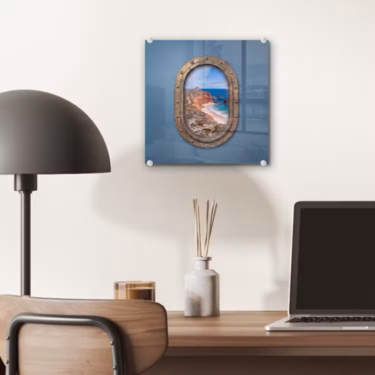 Glas schilderij - Patrijspoort - Kust - Zee — 7