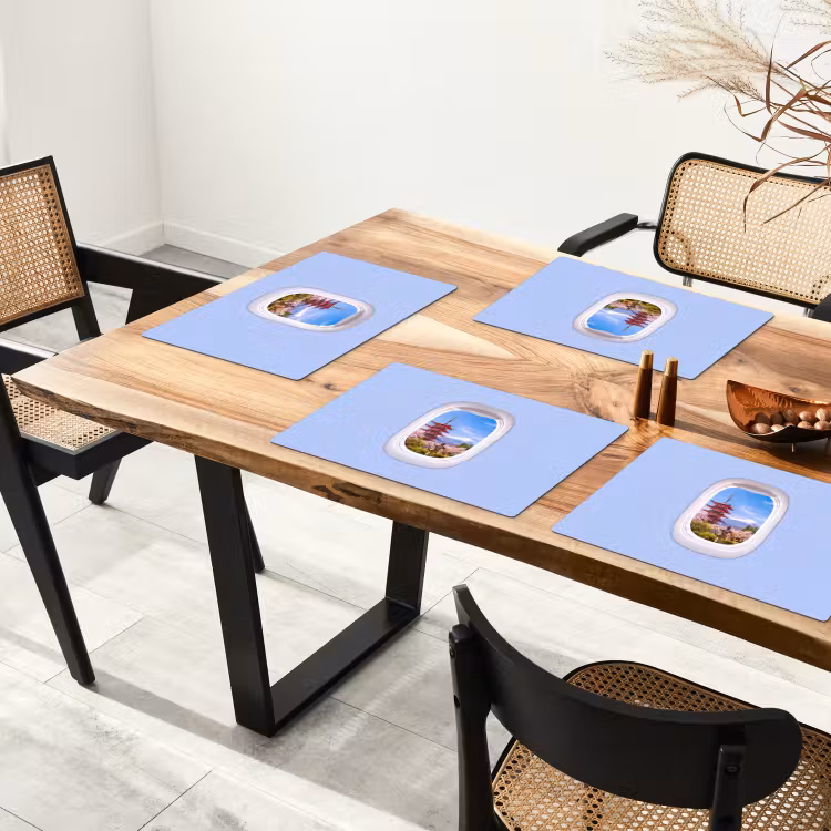 Placemat - 6 stuks - Pagode - Berg - Bloesems — 3