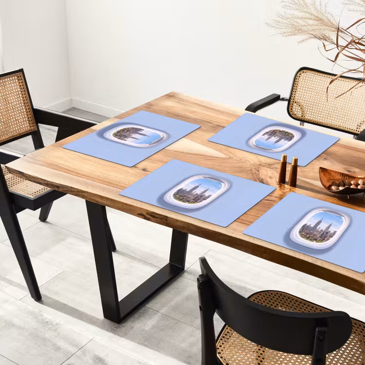 Placemat - 6 stuks - Stad - Vliegtuig - Uitzicht — 3