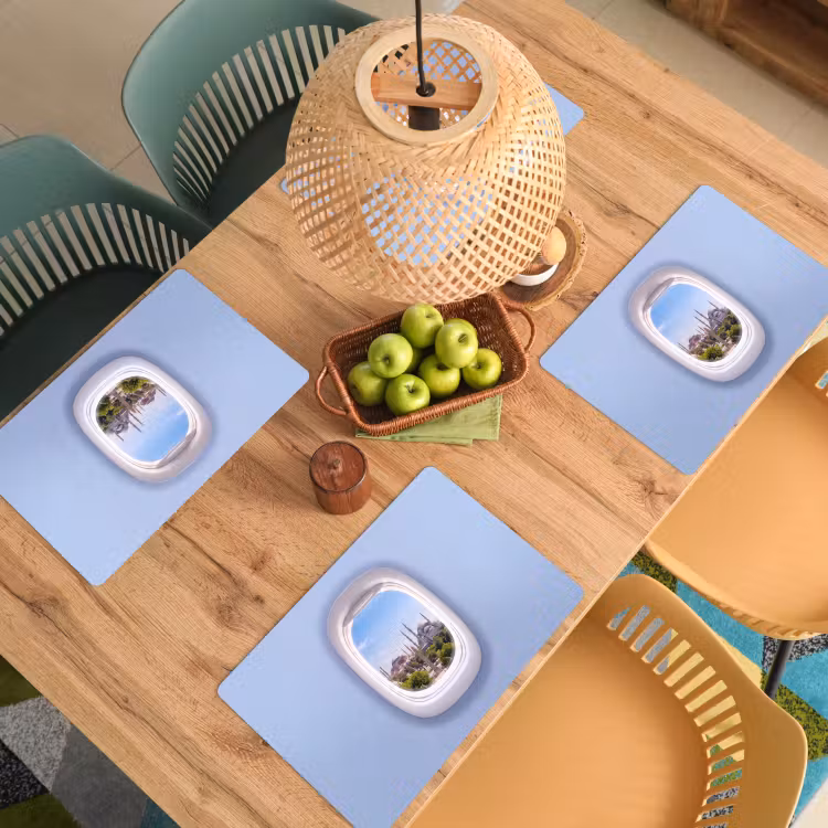 Placemat - 6 stuks - Vliegtuigraam - Stad - Reis — 4