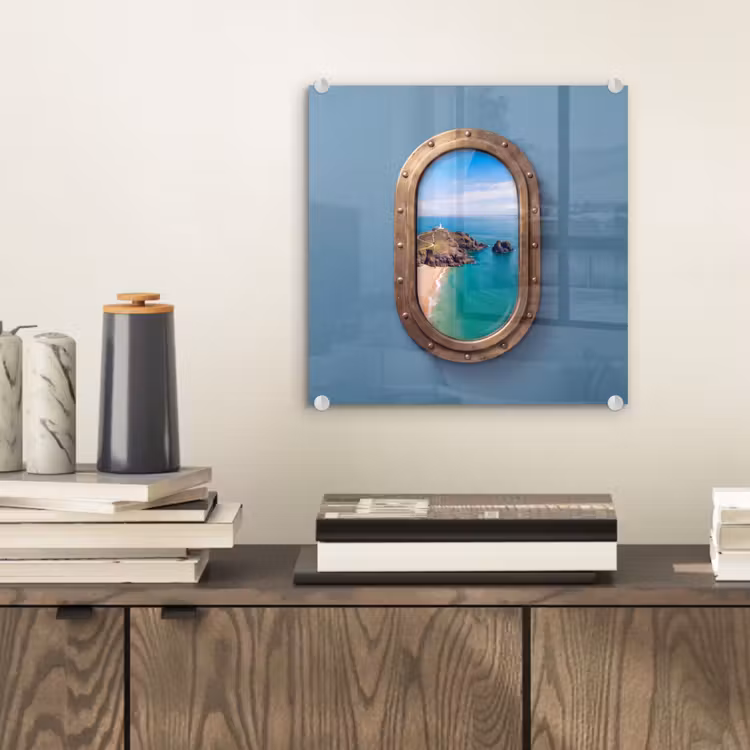 Glas schilderij - Vuurtoren - Kust - Zee — 2