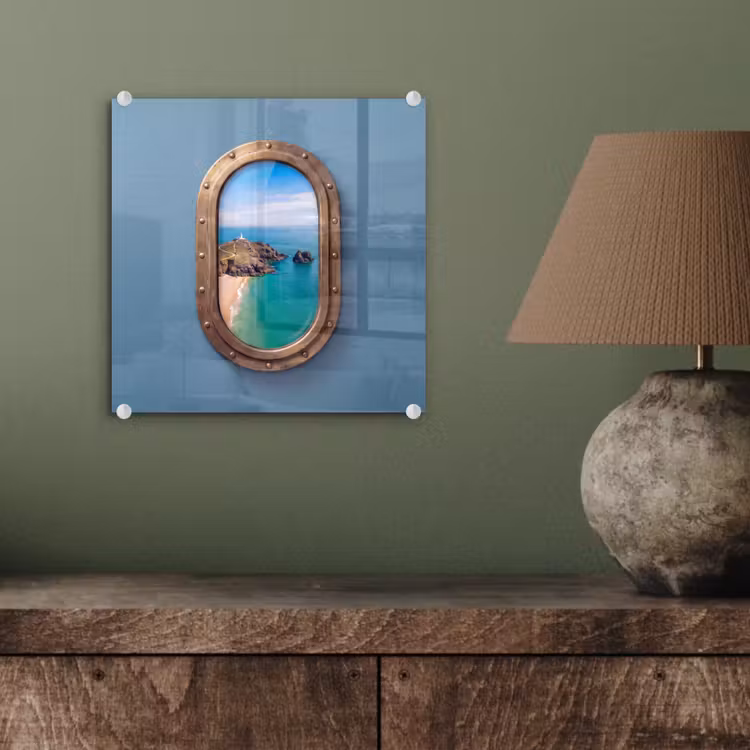 Glas schilderij - Vuurtoren - Kust - Zee — 4