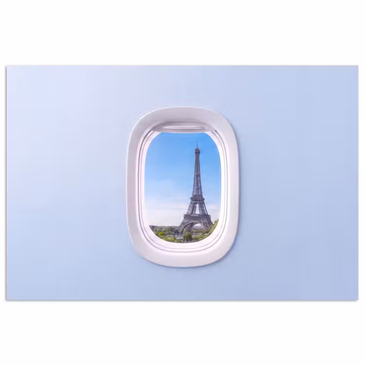 Poster - Eiffeltoren - Vliegtuigraam - Reizen — 1