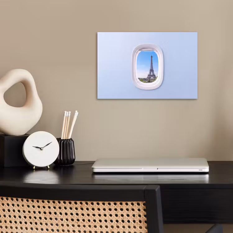 Poster - Eiffeltoren - Vliegtuigraam - Reizen — 2