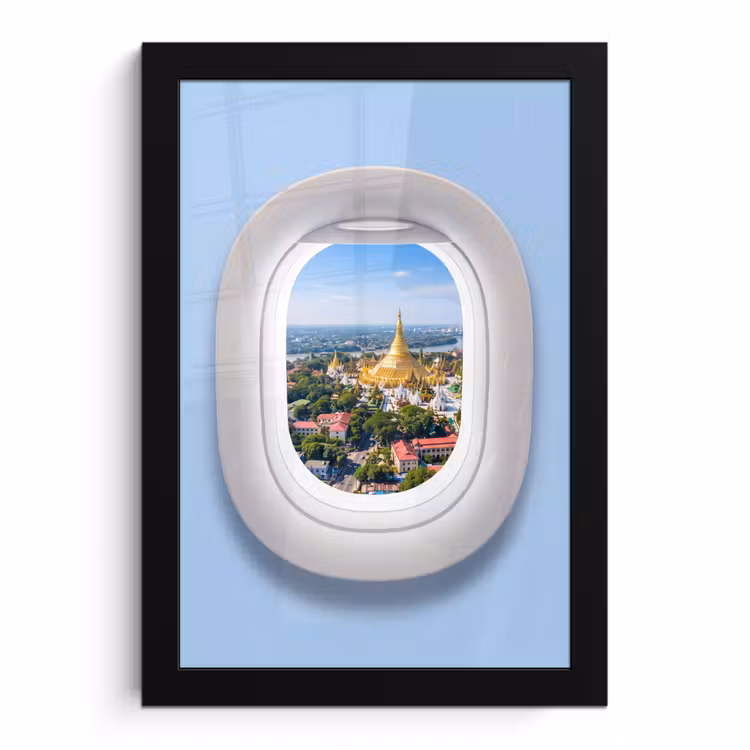 Poster met lijst - Pagode - Stad - Uitzicht — 1