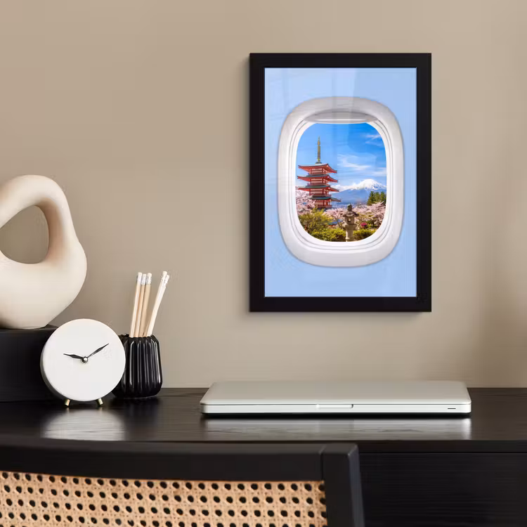 Poster met lijst - Pagode - Berg - Bloesems — 2