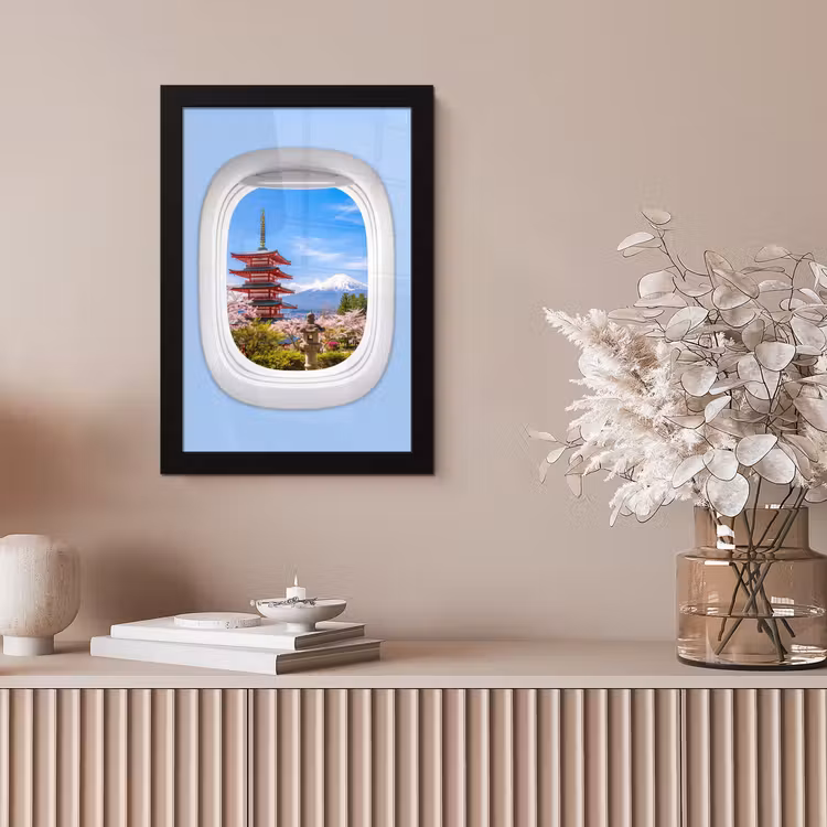 Poster met lijst - Pagode - Berg - Bloesems — 5
