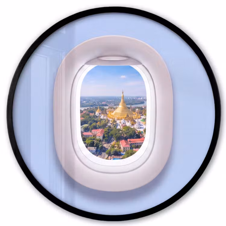 Ronde fotolijst - Pagode - Stad - Uitzicht — 1