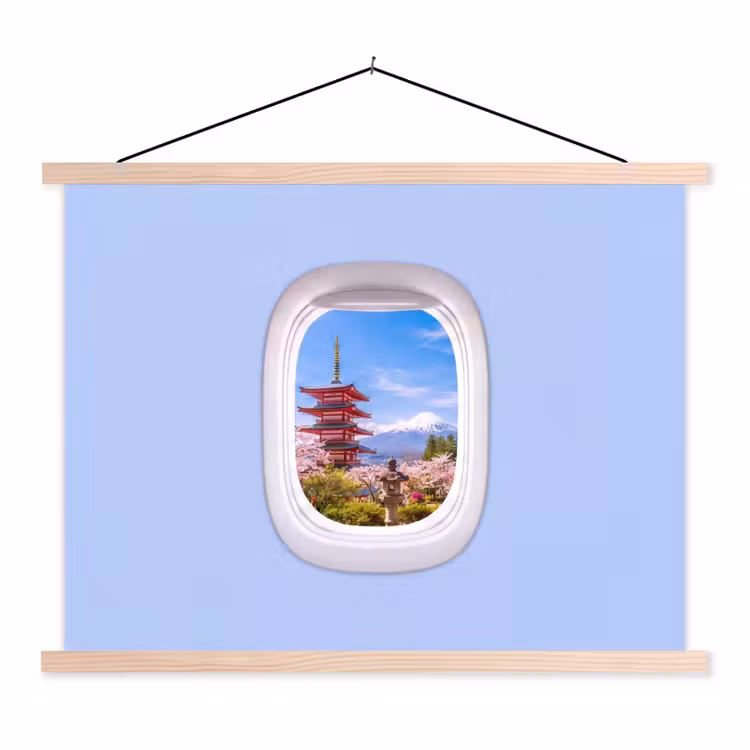 Schoolplaat - Pagode - Berg - Bloesems — 1