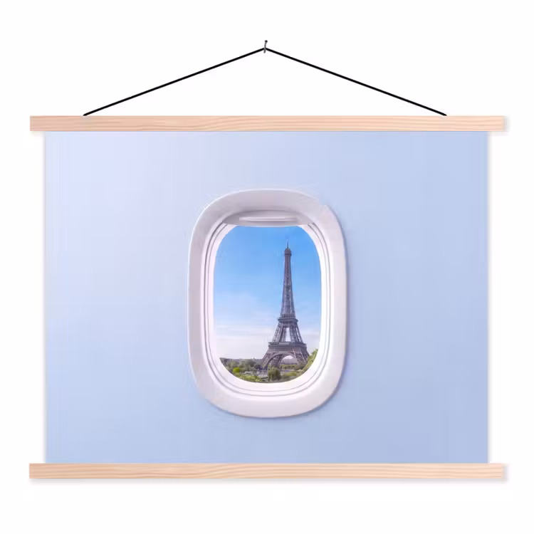 Schoolplaat - Eiffeltoren - Vliegtuigraam - Reizen — 1
