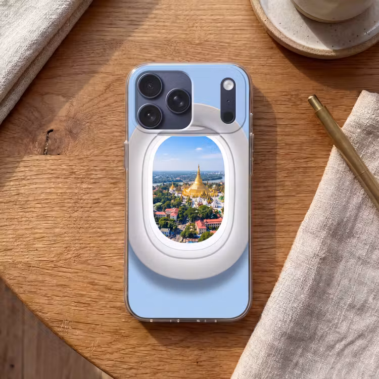 Telefoonhoesje Softcase - Pagode - Stad - Uitzicht — 2