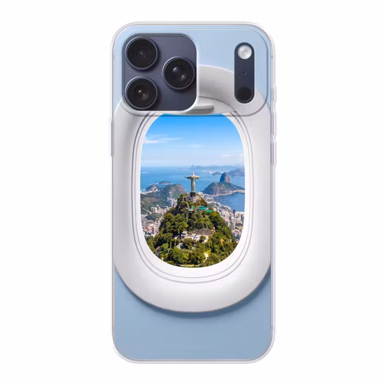 Telefoonhoesje Softcase - Standbeeld - Rio - Uitzicht — 1