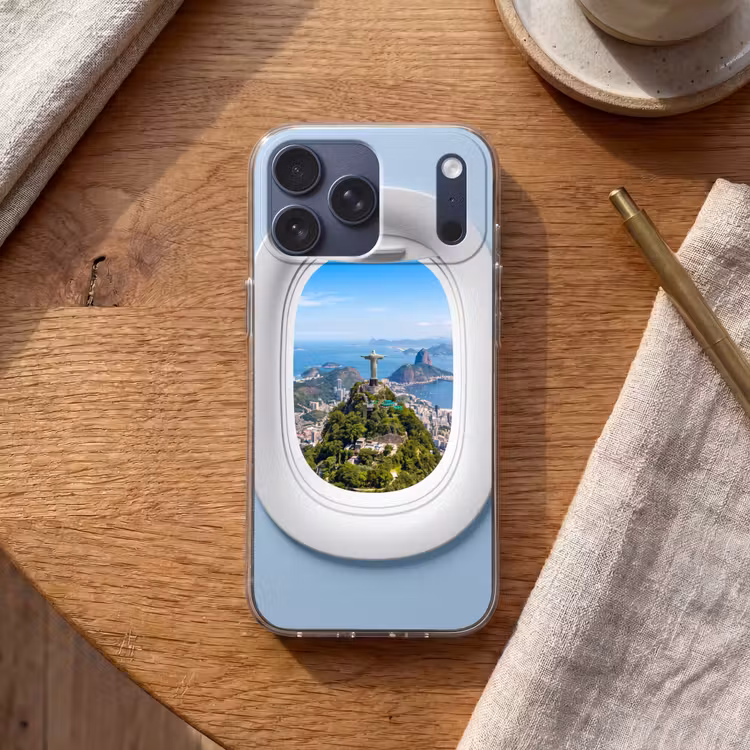 Telefoonhoesje Softcase - Standbeeld - Rio - Uitzicht — 2