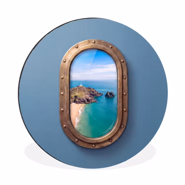 Wandcirkel - Aluminium - Vuurtoren - Kust - Zee — 1