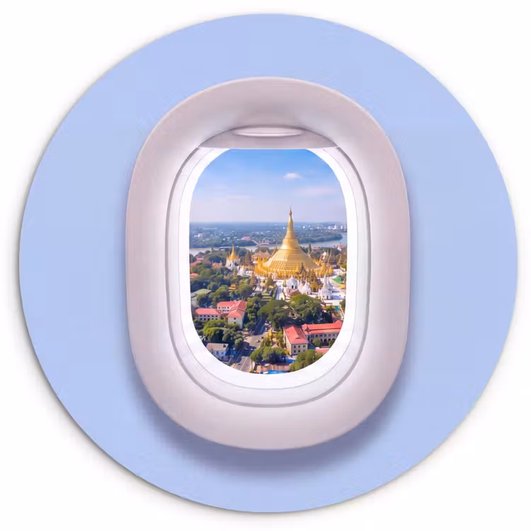 Wandcirkel - Glas - Pagode - Stad - Uitzicht — 1